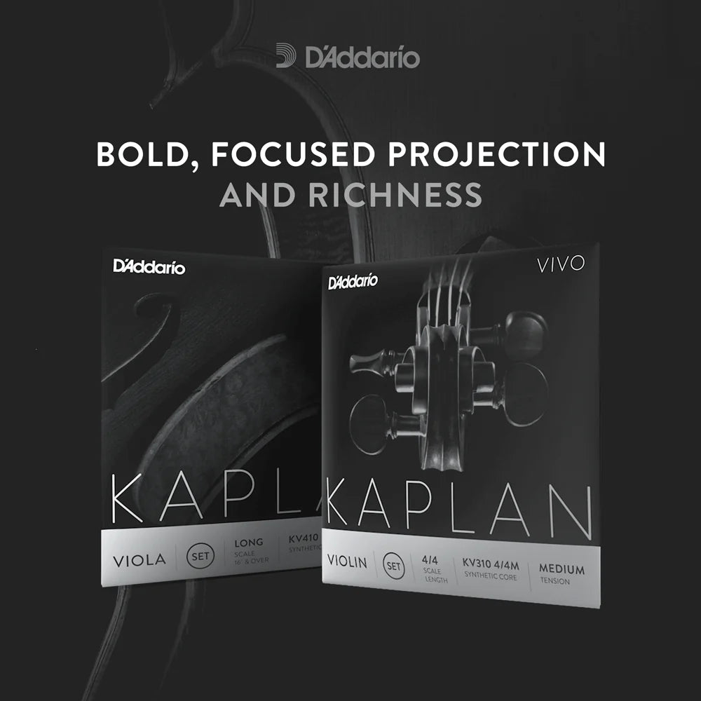 D'Addario Kaplan Vivo Viola String Set, Medium Scale