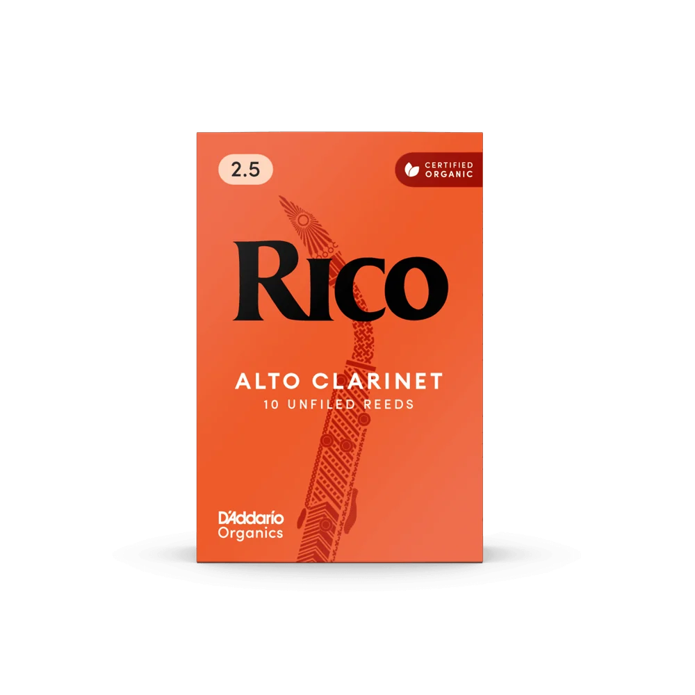 Rico Organic Alto Clarinet Reeds, Individually-Sealed, Pack of 10
