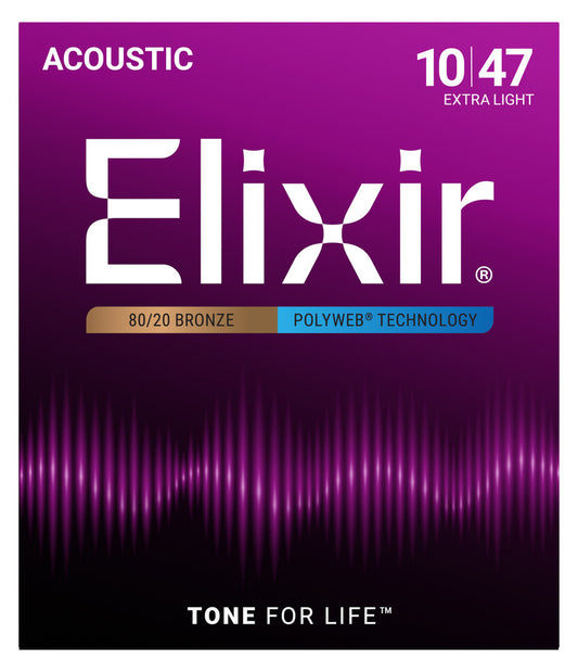 Elixir Strings Polyweb 80/20 Bronze Acoustic Guitar Strings