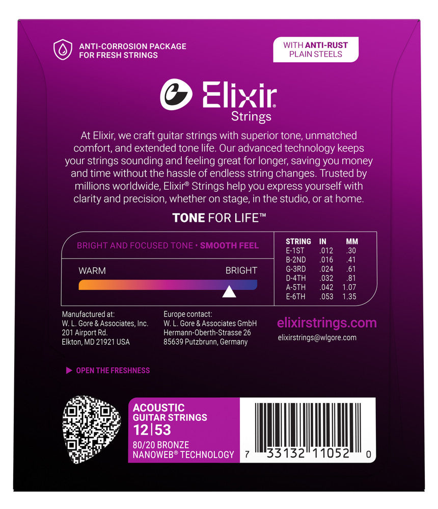 Elixir Strings Nanoweb 80/20 Acoustic Guitar Strings