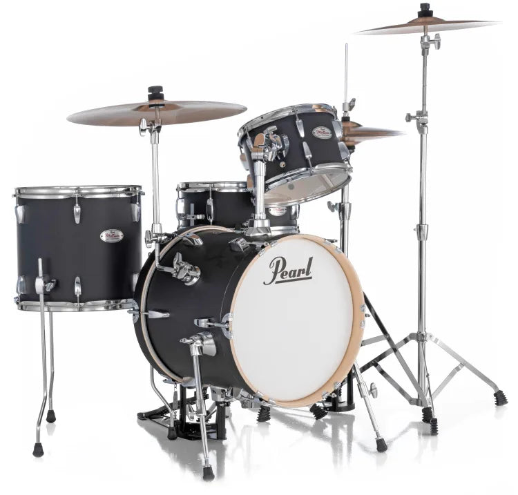 Pearl Midtown Series MT564C752 4-piece Drum Set with Hardware - Matte Asphalt Black