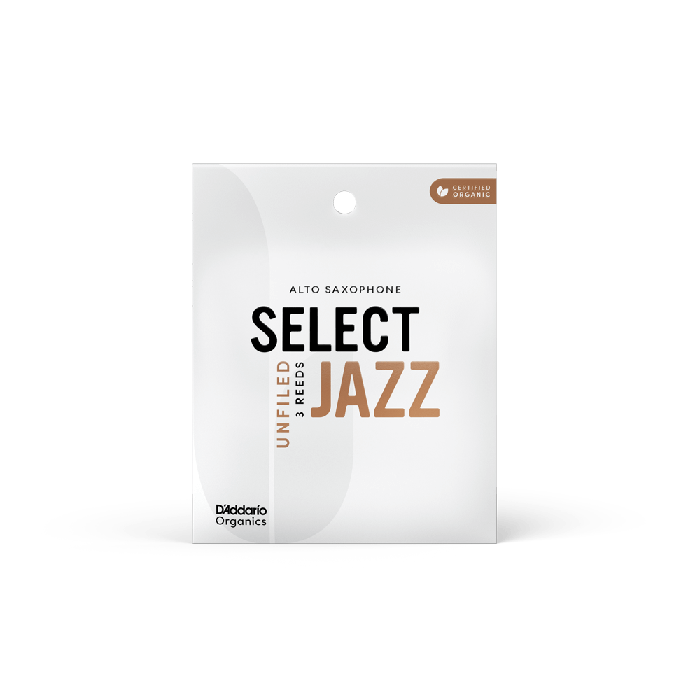 Organic Select Jazz Unfiled Alto Saxophone Reeds, Individually-Sealed, 3-Pack