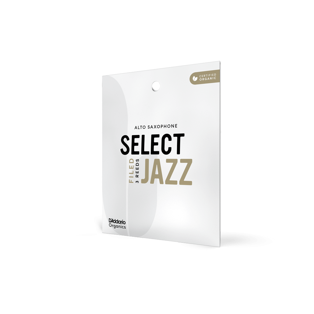 Organic Select Jazz Filed Alto Saxophone Reeds, Individually-Sealed, 3-Pack