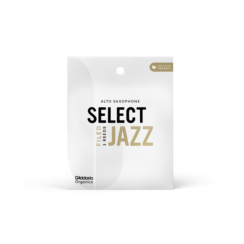Organic Select Jazz Filed Alto Saxophone Reeds, Individually-Sealed, 3-Pack