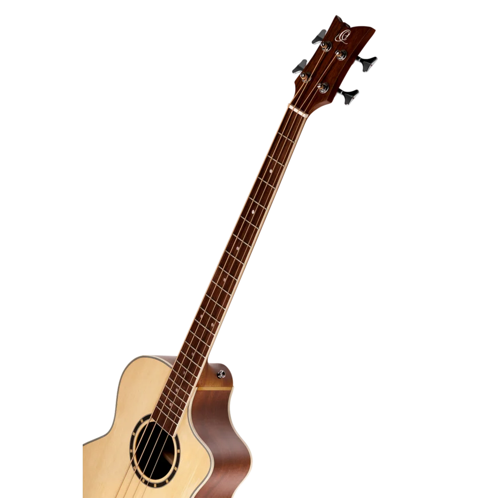 Ortega Acoustic Bass Deep Series 7 4-String Medium Scale Bass Spruce/ Mahogany Natural - D7CE-4