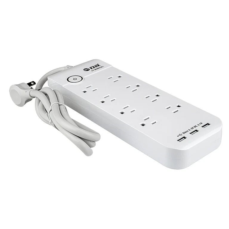 Nippon America 8 Outlets AC Power Strip with Triple USB Ports