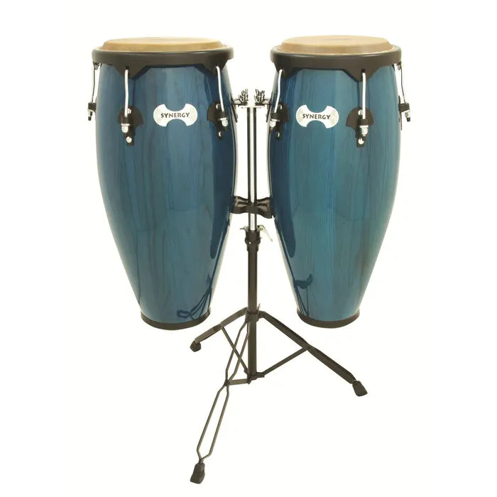 Toca Synergy Series 2300BB 10" & 11" Conga Set, Bahama Blue w/Stand