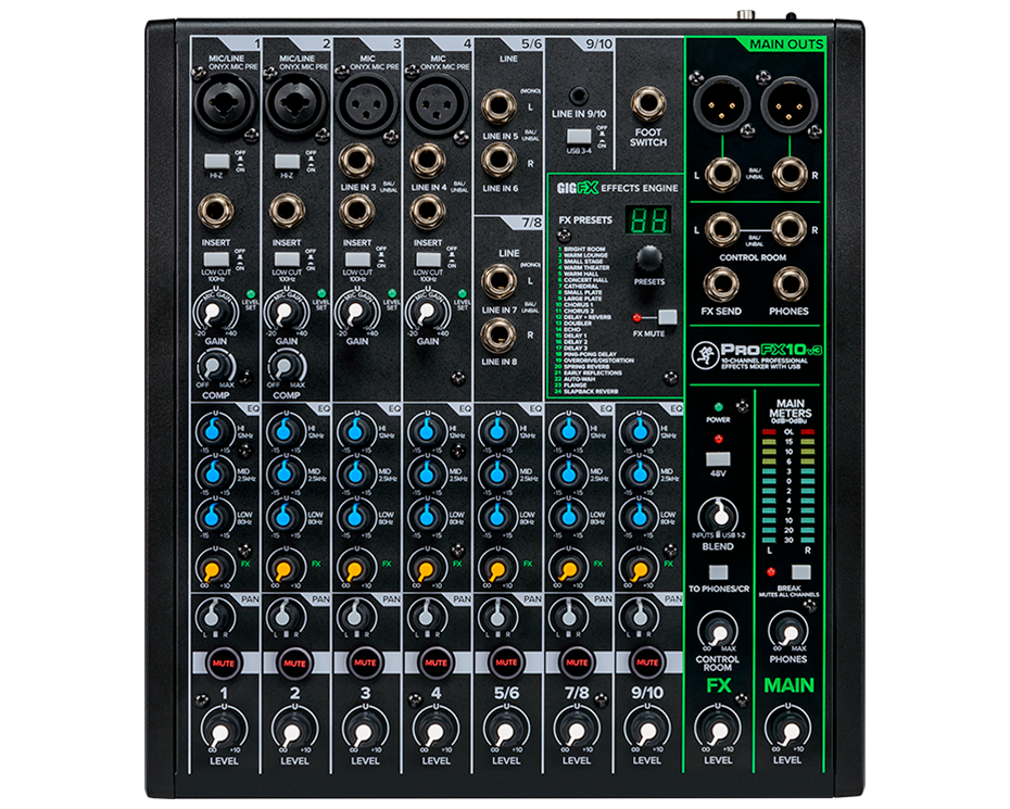 Mackie ProFX10v3 10-channel Mixer with USB and Effects