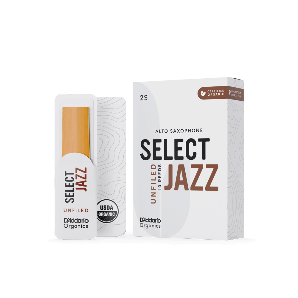 Organic Select Jazz Unfiled Alto Saxophone Reeds, Individually-Sealed, 10-Pack