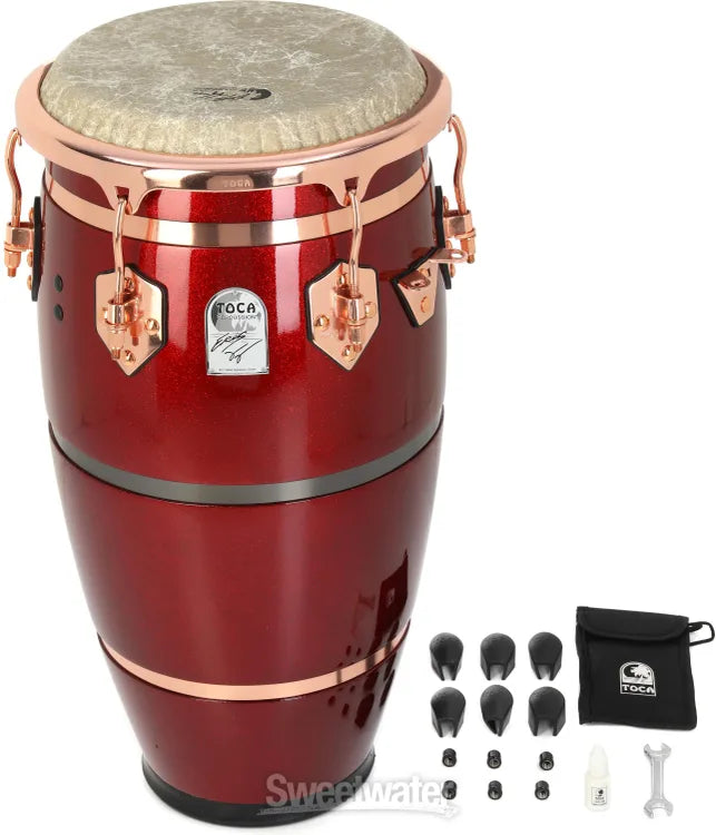 Toca Percussion Eric Velez Signature Series Conga 11.75 inches, Rojo Arándano with Rose Gold Hardware