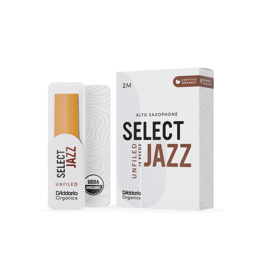 Organic Select Jazz Unfiled Alto Saxophone Reeds, Individually-Sealed, 10-Pack