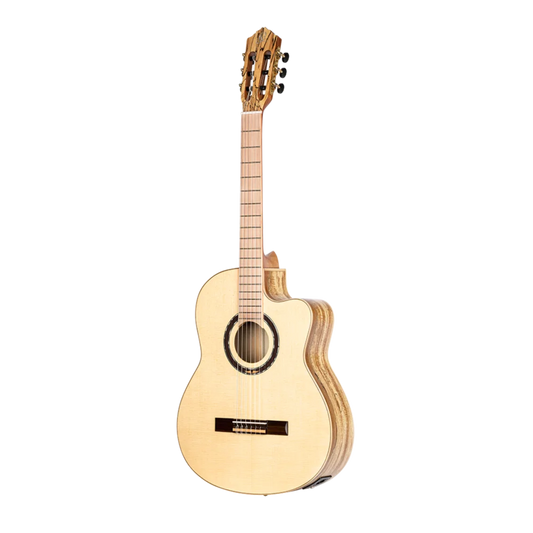Ortega Signature Series Full Size Guitar Solid Spruce/ Spalted Maple Natural - TZSM-3