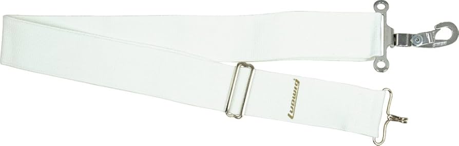 Ludwig LF382W White Parade Marching Snare Drum Sling | Adjustable Parade Snare Drum Sling Straps | Musical Instrument Accessory