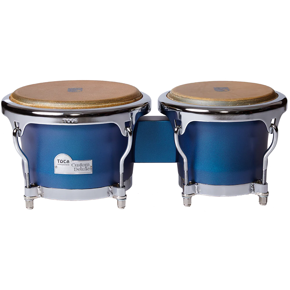 Custom Deluxe Wood Bongos - Matte Blue