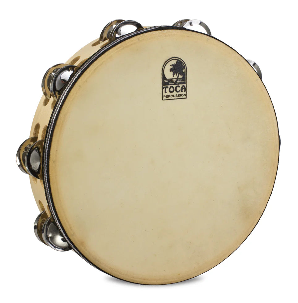 Toca Player's Series Wood Tambourine, 10" Double Row with head
