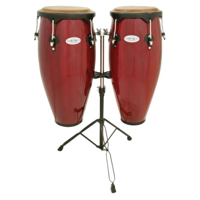 Toca Synergy Series 2300RR 10" & 11" Conga Set, Rio Red w/ Stand