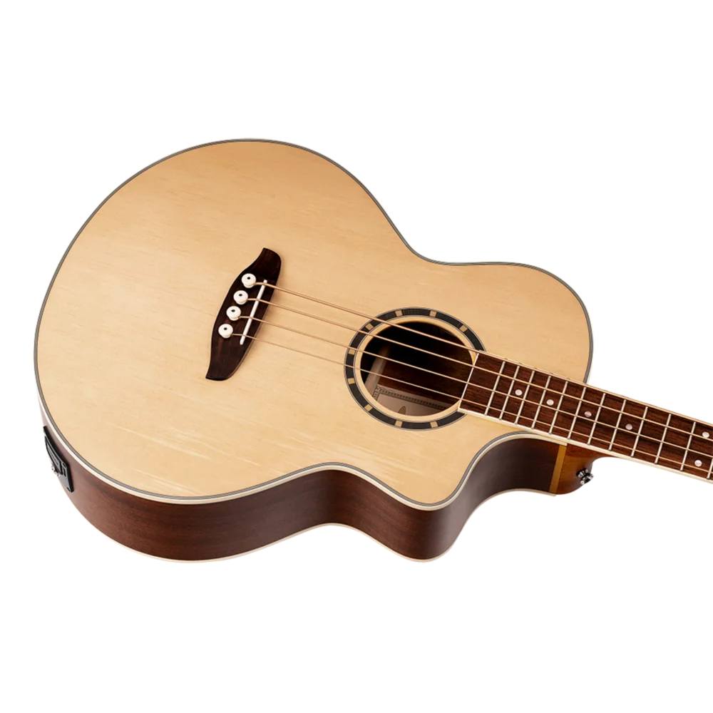 Ortega Acoustic Bass Deep Series 7 4-String Medium Scale Bass Spruce/ Mahogany Natural - D7CE-4