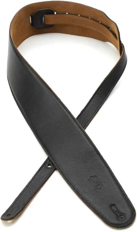 Levy's M4 3.5-inch Padded Garment Leather Bass Strap Black Extra Long