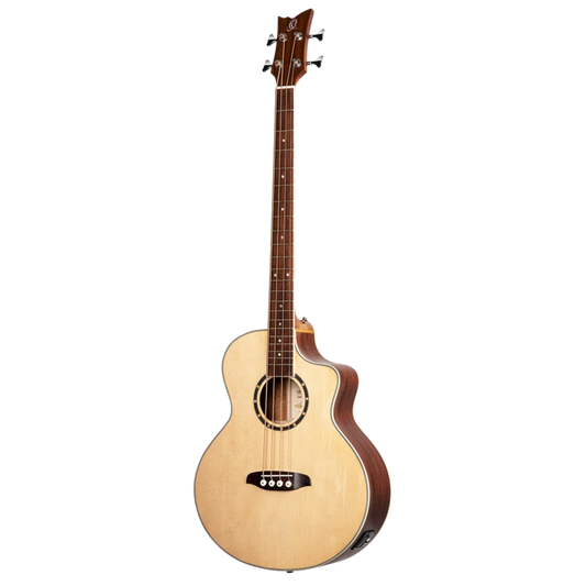 Ortega Acoustic Bass Deep Series 7 4-String Medium Scale Bass Spruce/ Mahogany Natural - D7CE-4