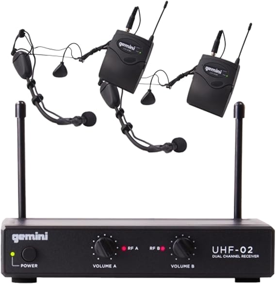 Gemini Sound UHF-02HL — 2-channel wireless headset microphone system UHF
