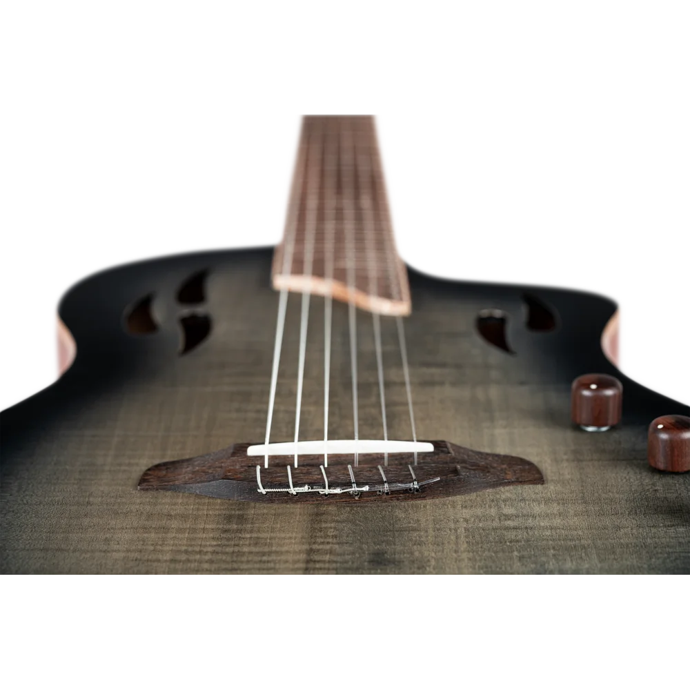 Ortega TourPlayer Series Full Size Guitar Solid Okoume/ Flamed Maple Grey Burst