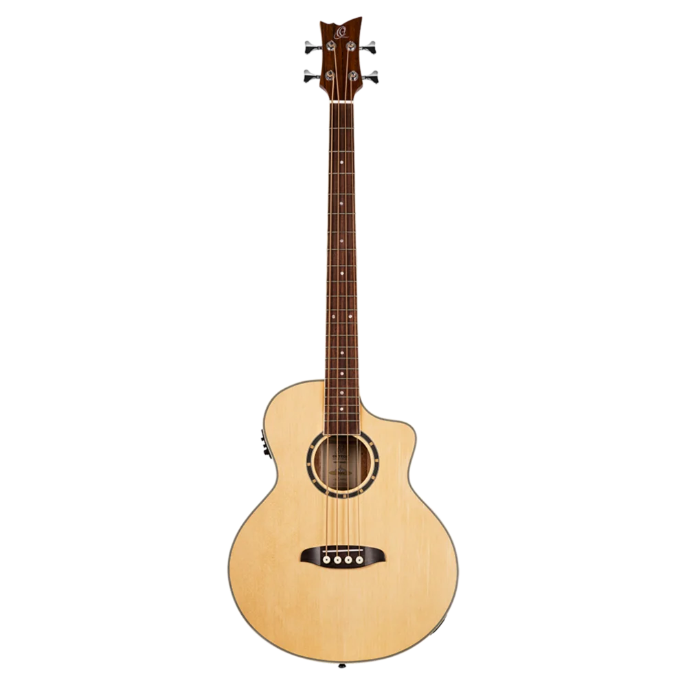Ortega Acoustic Bass Deep Series 7 4-String Medium Scale Bass Spruce/ Mahogany Natural - D7CE-4