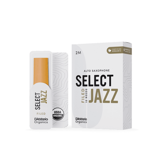 Organic Select Jazz Filed Alto Saxophone Reeds - Individually-Sealed, 10-Pack
