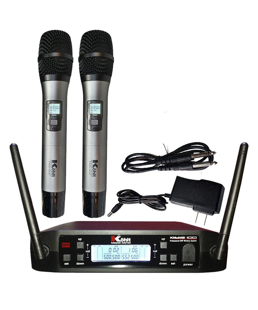 KOHLT KMULTI 2-100UHF WIRELESS HANDHELD 2-MICROPHONE SYSTEM - KMULTI2-100UHF
