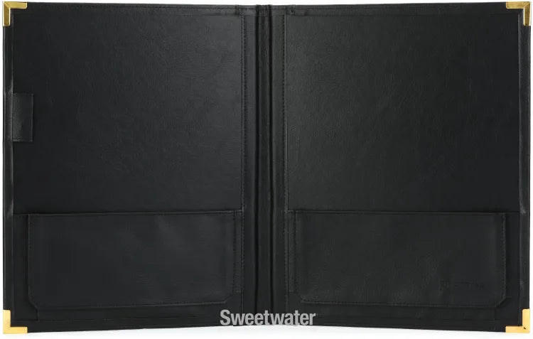 Protec F2BK Deluxe Padded Music Folder with Brass Corners