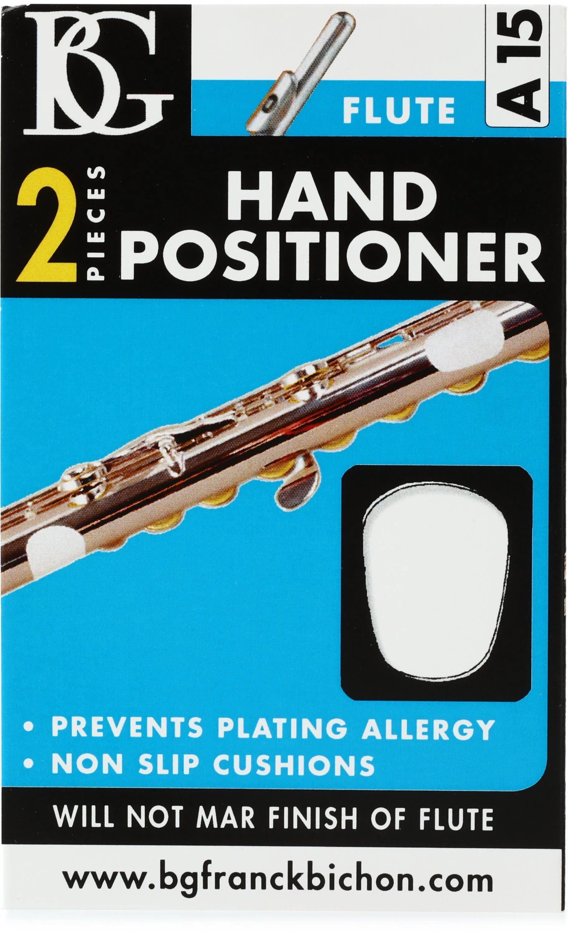 BG Flute Hand Positioner, Two Pieces - White