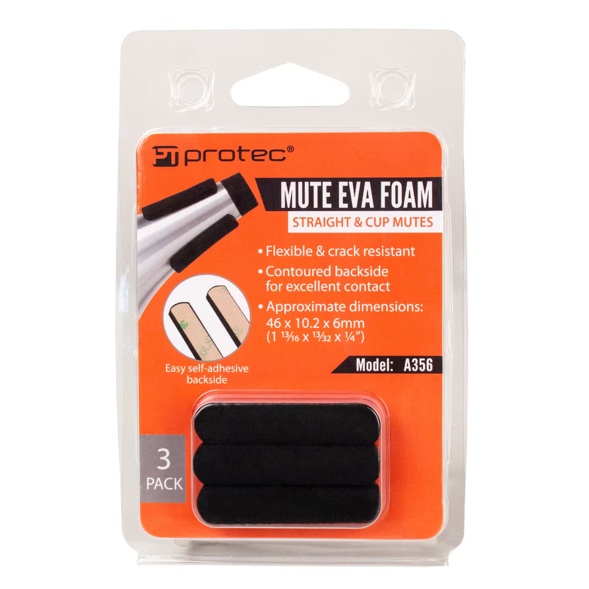 Protec Mute Replacement EVA Foam, 3-Pack, 46 x 10 x 6mm