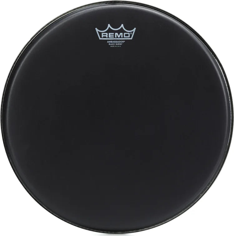 REMO Ambassador Black Suede Drumhead