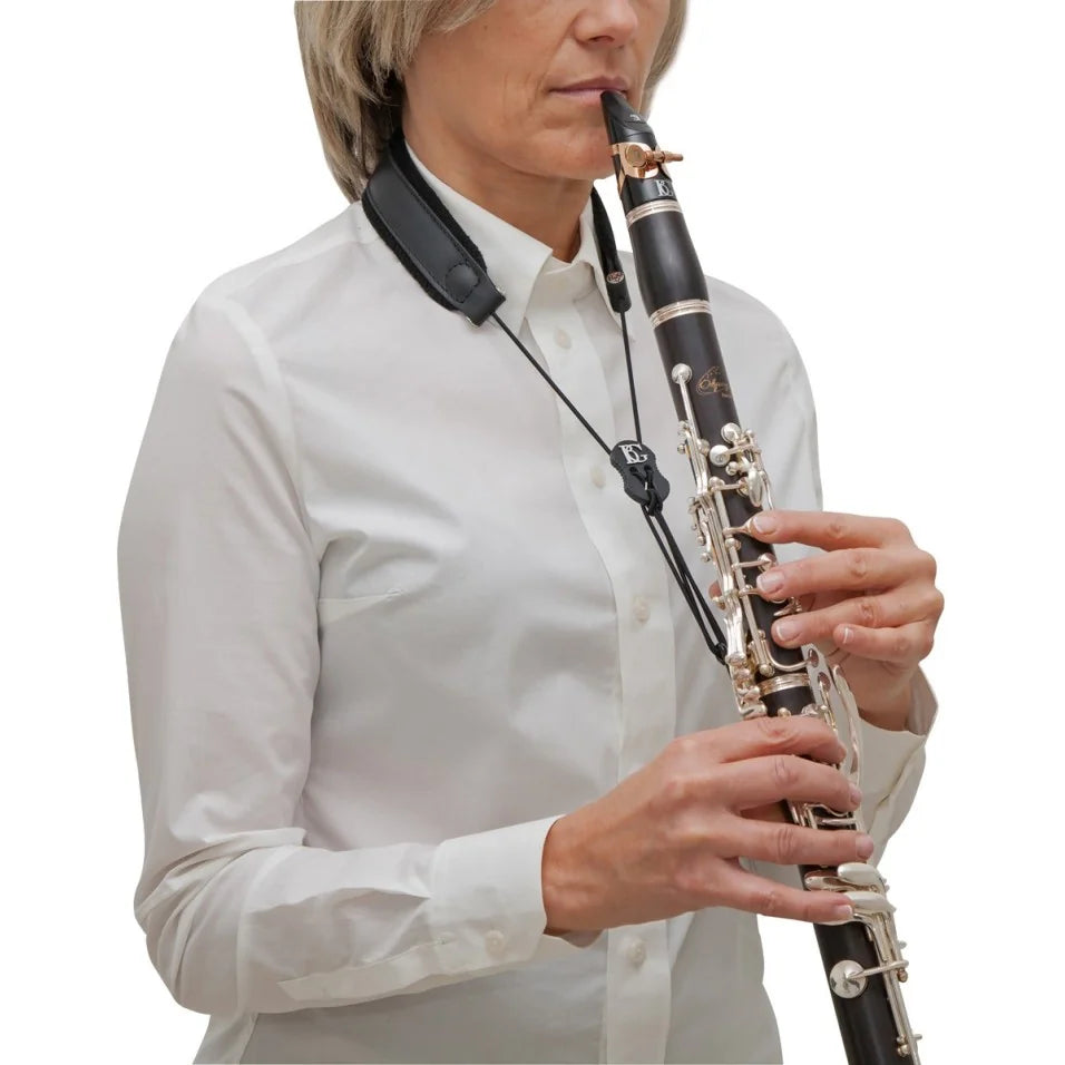 BG Elastic Bb Clarinet Leather Strap