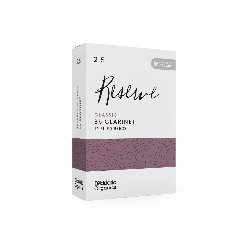 Organic Reserve Classic Bb Clarinet Reeds, Individually-Sealed, 10-Pack