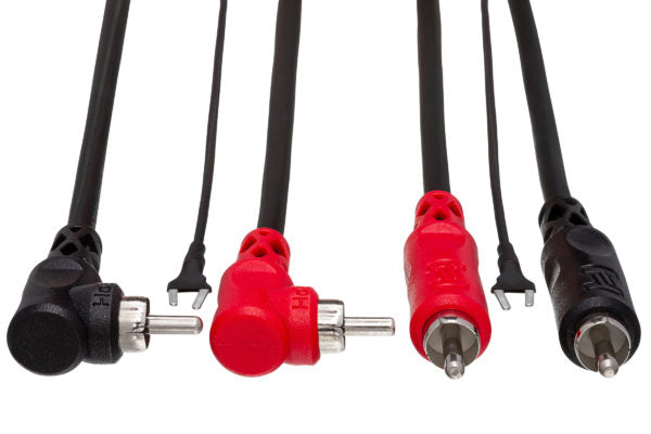 *HOSA Stereo Interconnect Dual RCA to Dual Right-angle RCA with Ground Wire