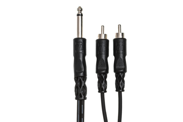 Y Cable 1/4 in TS to Dual RCA