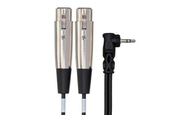 HOSA Microphone Cable Dual XLR3F to Right-angle 3.5 mm TRS