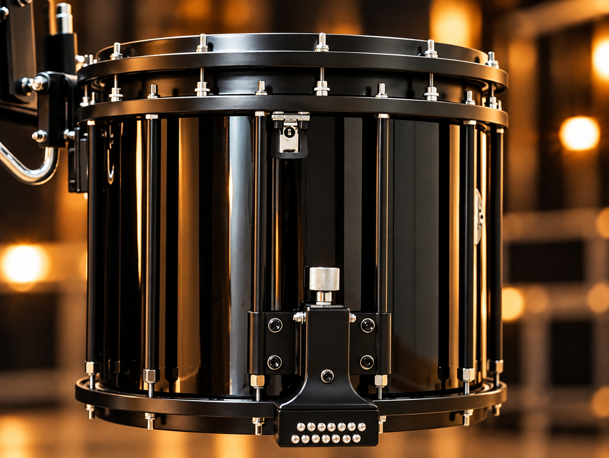 BOS JBMPZ-1412 Marching Snare Drum & Carrier 14"x12" - Black