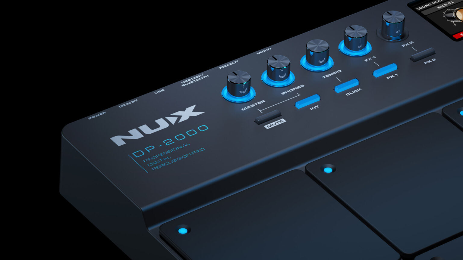 NUX DP-2000 Digital Percussion Pad with 8 Velocity Sensitive Pads