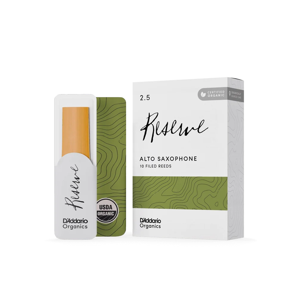 D’addarío Organic Reserve Alto Saxophone Reeds, Individually-Sealed, 10-Pack