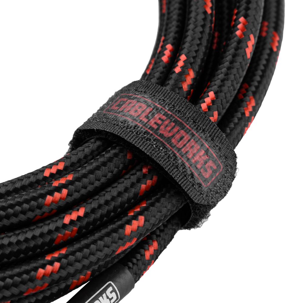 Gator Cableworks Backline Series Braided Instrument Cable Black/Red, 10 foot
