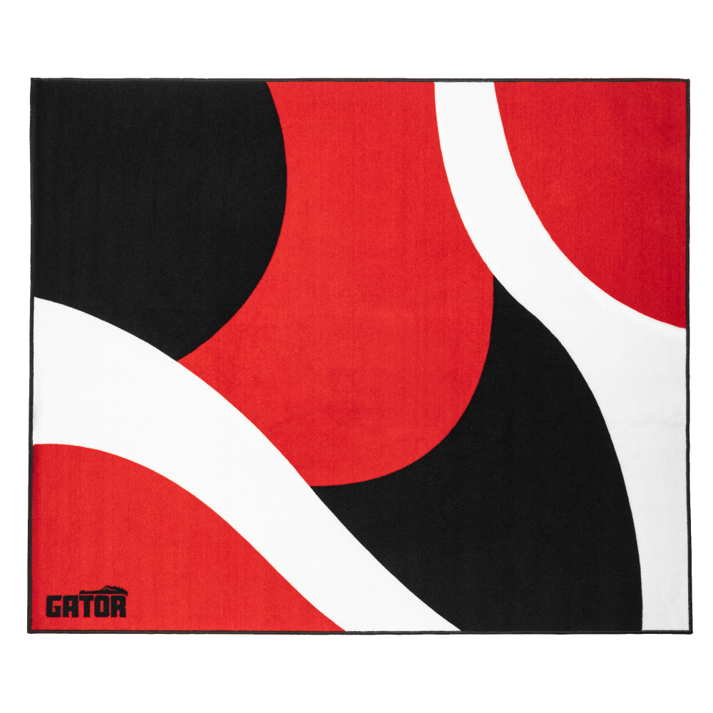 Gator 78″ X 66″ Drum Rug – Black, Red, And White –