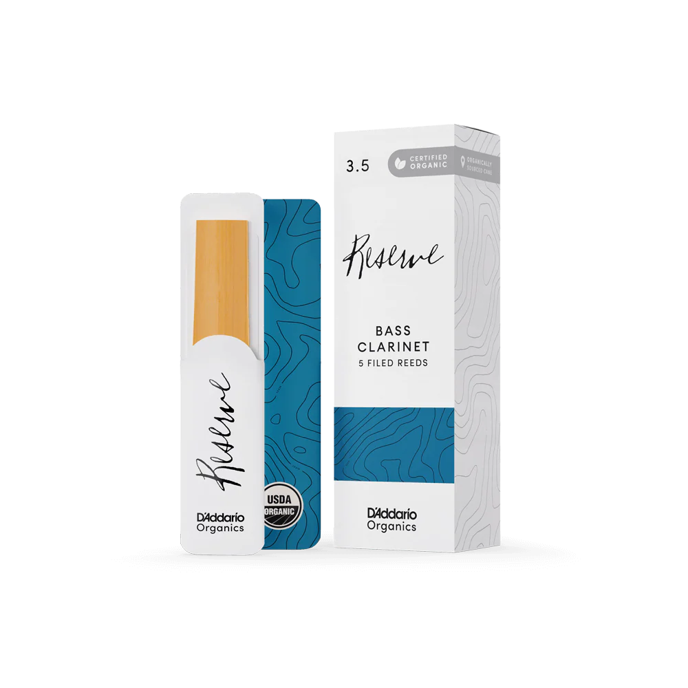 D'Addario Organic Reserve Bass Clarinet Reeds, Individually-Sealed, 5-Pack