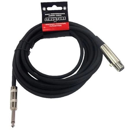 Strukture 20ft Hiz Microphone Cable (XLR Female to 1/4" Male)