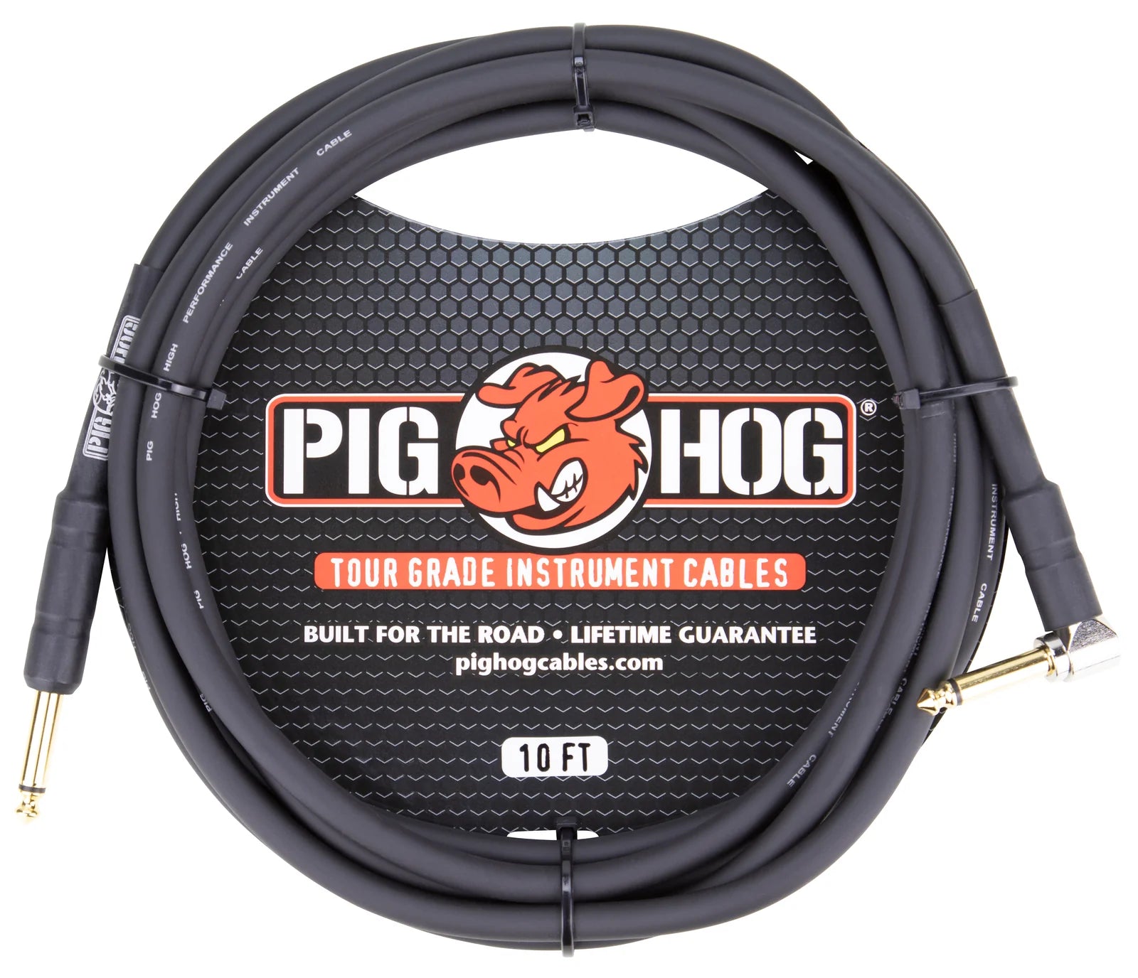 PH10R PIG HOG 10FT 1/4" - 1/4" RIGHT ANGLE 8MM INST. CABLE