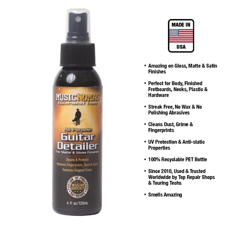 MusicNomad Guitar Detailer for Matte and Gloss Finishes - 4-oz. Bottle
