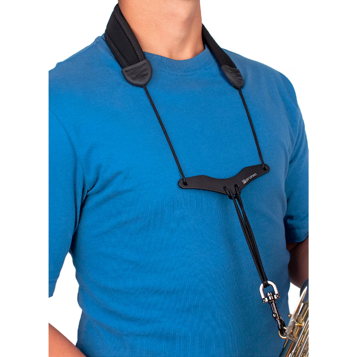 Protec Saxophone Neck Strap - Neoprene, Comfort Bar, Size 22" Regular (Black)