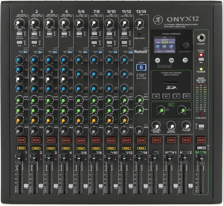 Onyx12Mix Mackie Onyx12 12-channel Analog Mixer with Multi-Track USB