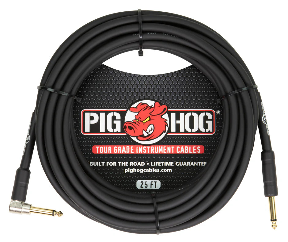 Pig Hog 1/4" - 1/4" Right Angle 8mm Inst. Cable