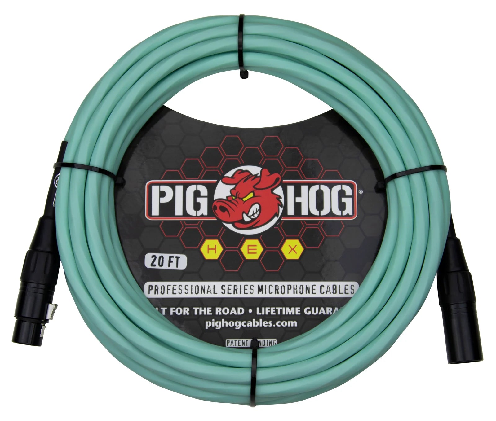 PHMH20SG PIG HOG HEX SERIES MIC CABLE 20FT. SEAFOAM GREEN